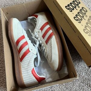 Adidas Samba OG off white red gum textured raffia woven 7 men 8.5 women SOLD OUT
